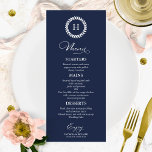 Monogram Wedding Menu Cards Navy Blue<br><div class="desc">A simple chic calligraphy wedding menu card. I do offer a free customisation service,  if you have any questions or special requests,  please feel free to contact me.</div>