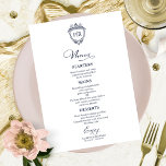 Monogram Wedding Menu Cards Navy Blue<br><div class="desc">A simple chic calligraphy wedding menu card. I do offer a free customisation service,  if you have any questions or special requests,  please feel free to contact me.</div>