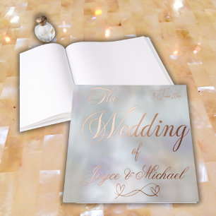 Monogram Wedding Mother-of-Pearl Lilac hues Guest Book