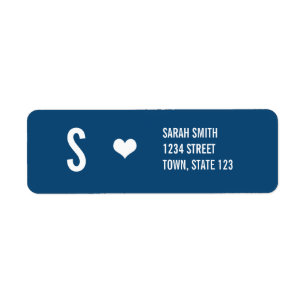 Monogram Wedding Navy Address Labels