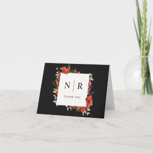 Monogram Wedding Poppy Wedding Thank You
