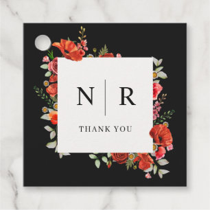 Monogram Wedding Poppy Wedding Thank You Favour Tags