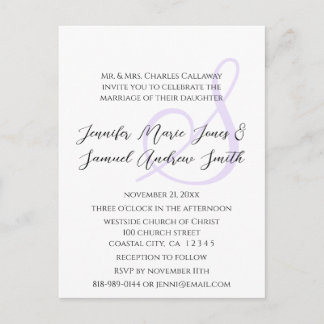 Monogram Wedding Postcard