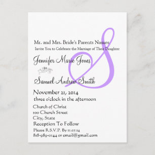 Monogram Wedding Postcard