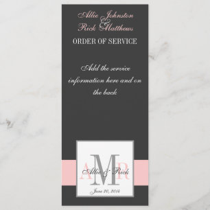 Monogram Wedding Programs Programme