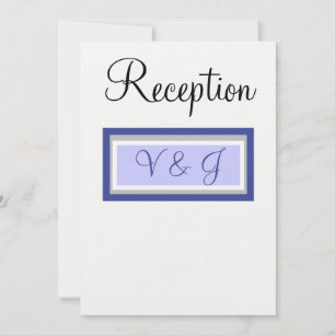 Monogram Wedding Reception Periwinkle White Invitation