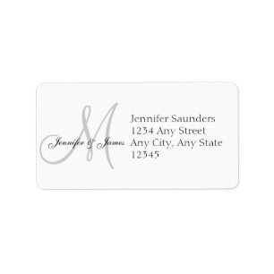 Monogram Wedding Reply Card Address Labels
