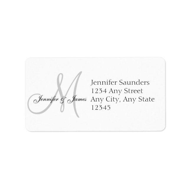 Monogram Wedding Reply Card Address Labels (Front)
