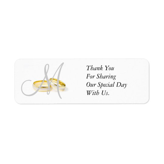 Monogram Wedding Rings Thank You Labels