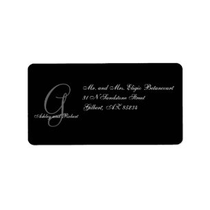 Monogram Wedding RSVP Address Labels
