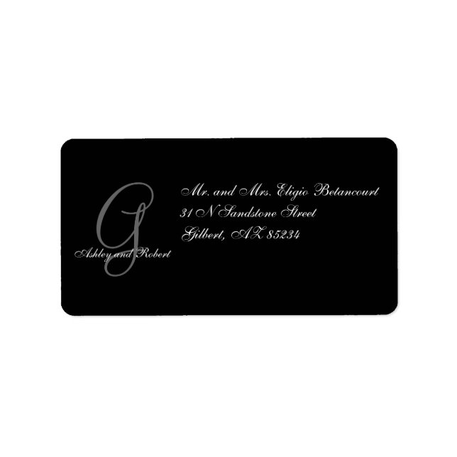 Monogram Wedding RSVP Address Labels (Front)
