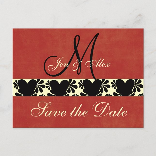 Monogram Wedding Save the Date Cards (Front)