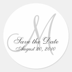 Monogram Wedding Save the Date Seal Sticker