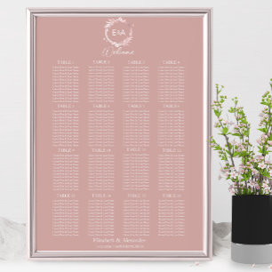 Monogram Wedding Seating Chart Sign