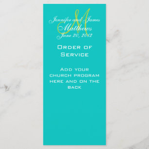 Monogram Wedding Service Church Programs Programme