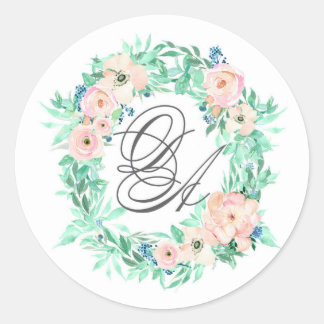 Monogram Wedding Sticker