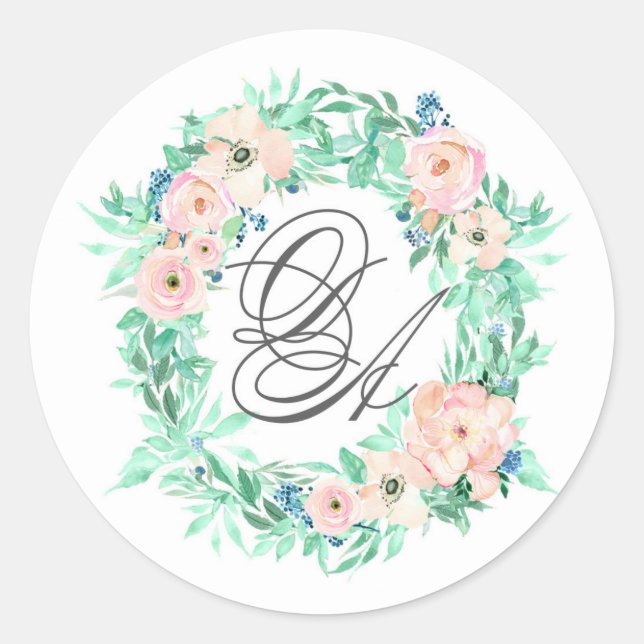 Monogram Wedding Sticker (Front)