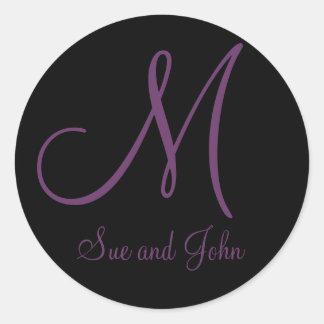 Monogram Wedding Sticker