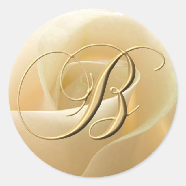 Monogram Wedding Stickers - letter B (Front)