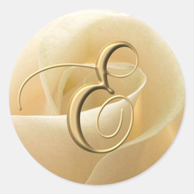 Monogram Wedding Stickers - letter E (Front)