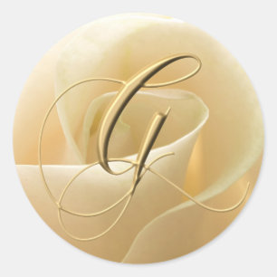 Monogram Wedding Stickers - letter G