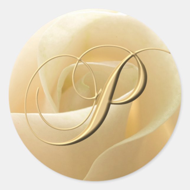 Monogram Wedding Stickers - letter P (Front)