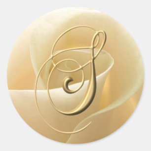 Monogram Wedding Stickers - letter S