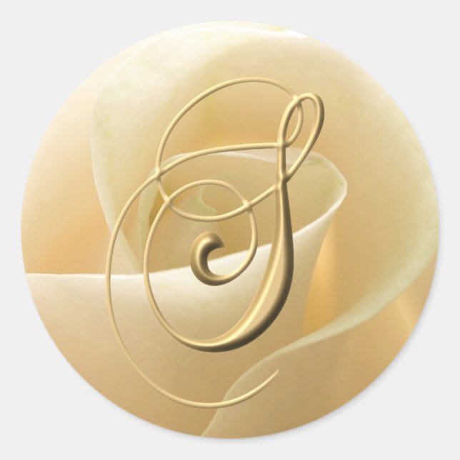 Monogram Wedding Stickers - letter S (Front)