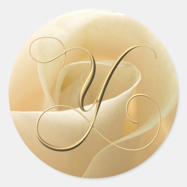 Monogram Wedding Stickers - letter Y (Front)