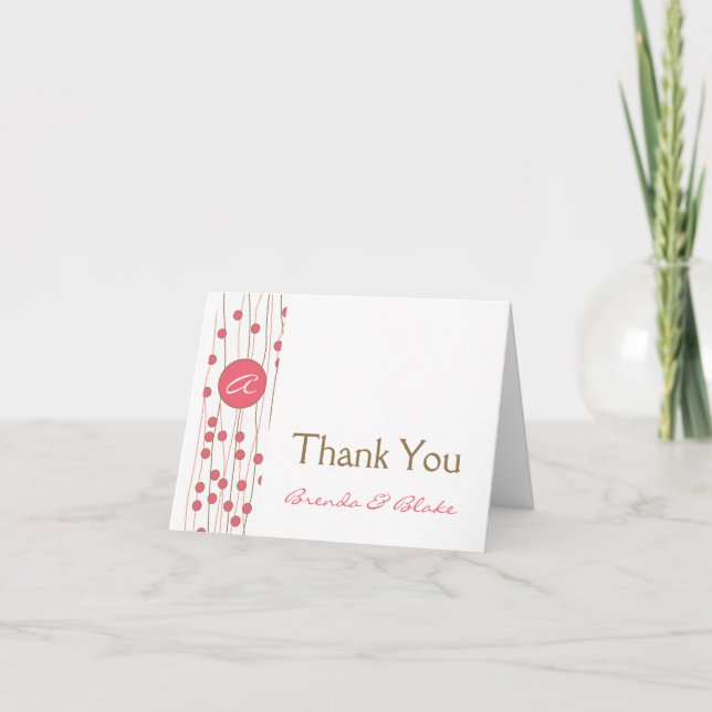 Monogram Wedding Thank You Card (Front)