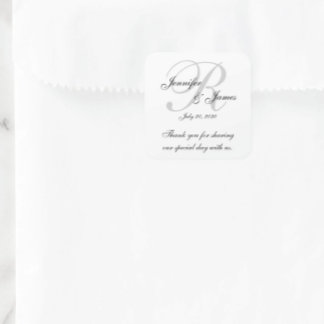 Monogram Wedding Thank You Labels Stickers