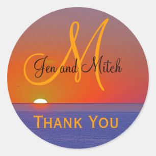 Monogram Wedding Tropical Paradise Envelope Seal