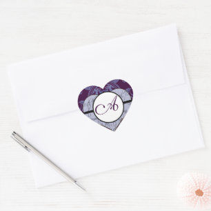 Monogram Wedding Vow Heart Heart Sticker