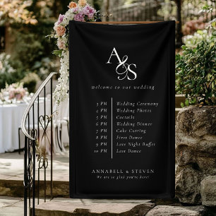 Monogram, Wedding, Welcome & Order of the Event Banner