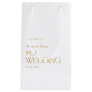 Monogram Wedding Welcome/Thank You Small Gift Bag