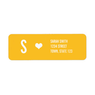 Monogram Wedding Yellow Address Labels