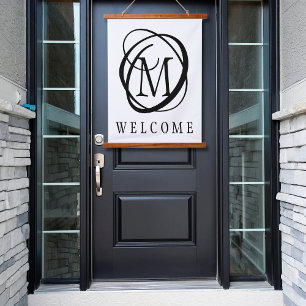 Monogram Welcome Custom Colours Hanging Tapestry