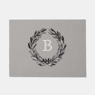 Monogram Welcome Wreath Doormat