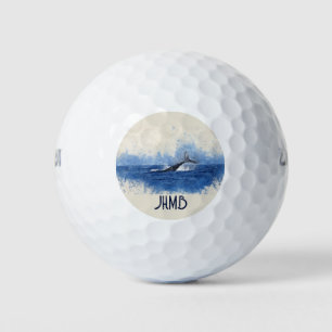 Monogram Whale Tail Ocean Sealife Golf Balls