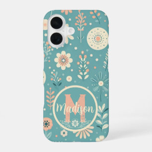 Monogram Whimsical Blooms iPhone 16 Case