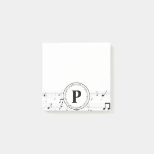 Monogram Whimsical Music Note Musician