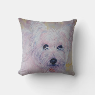 MONOGRAM WHIMSICAL WEST HIGHLAND TERRIER CUSHION