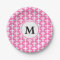 Monogram White and Hot Pink Fleur de Lis Pattern
