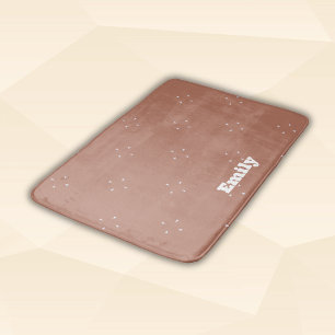 Monogram white arrow on mocha mousse background bath mat