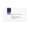 Monogram White Dark Blue Clean Business Card