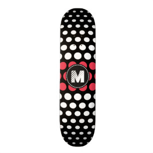 Monogram White & Desire Polka Dots Pattern Skateboard