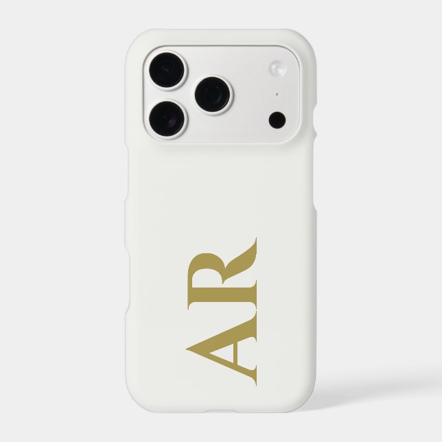 Monogram White Gold Initials Minimalist Stylish  (Back)