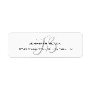 Monogram White Grey Colour Plain Modern Minimalist