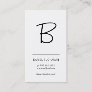 Monogram / White / Minimal Business Card
