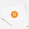 Monogram White on Orange Round Sticker